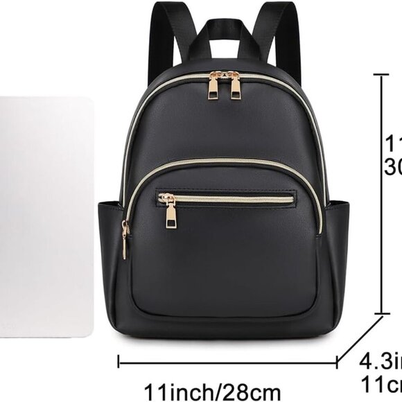 Mini Backpack Purse for Women PU Leather Small Casual Travel Daypack - Picture 3 of 7